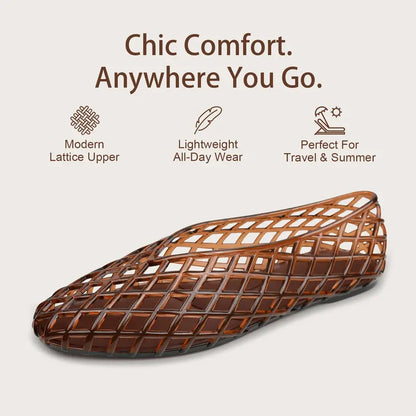 NovaSteps Aria — Woven Jelly Ballet Flats | Breathable Slip-On Shoes for Women