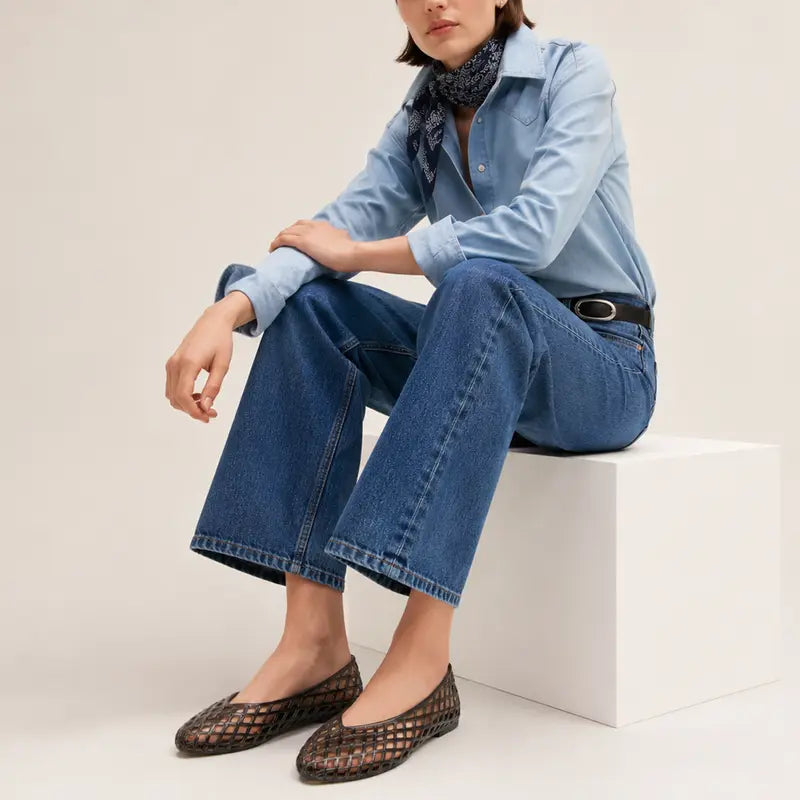 NovaSteps Aria — Woven Jelly Ballet Flats | Breathable Slip-On Shoes for Women