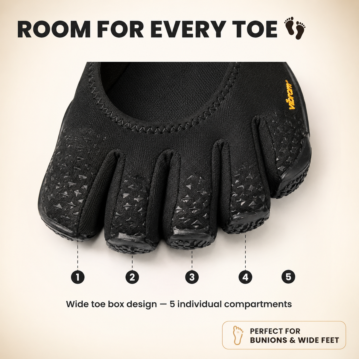 Classic FiveFingers Ballet Flats, Split Toe Design, Breathable Barefoot Comfort