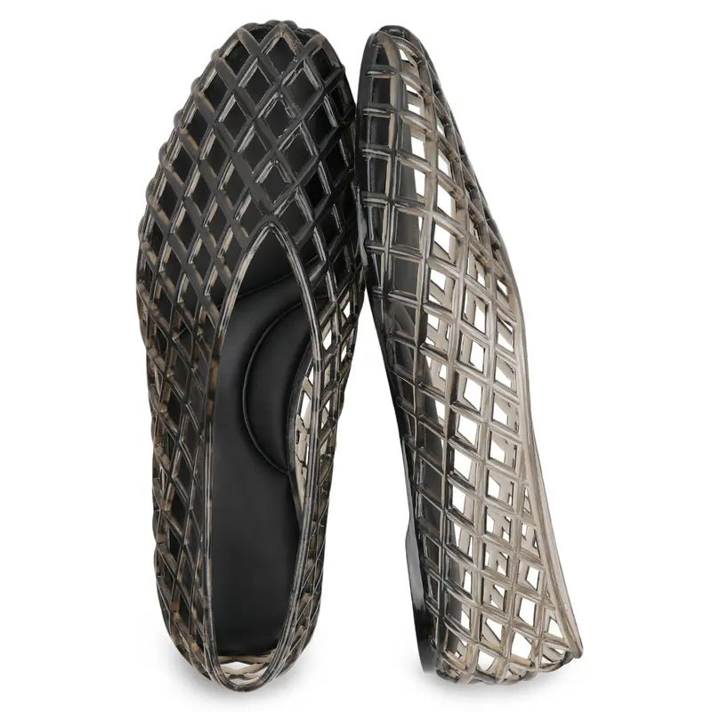 NovaSteps Aria — Woven Jelly Ballet Flats | Breathable Slip-On Shoes for Women